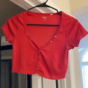 PacSun Red Crop Top XS